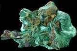 Silky, Fibrous Malachite Crystals - Morocco #42080-1